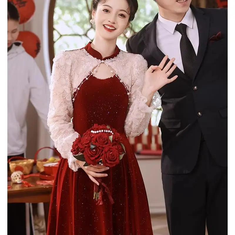 Red Long Sve New Chinese Sle Wedding Dr 2024 New Design High End Sensation Wedding Ceremony Dr for Bride
Red Long Sve New Chinese Sle Wedding Dr 2024 New Design High End Sensation Wedding Ceremony Dr for Bride