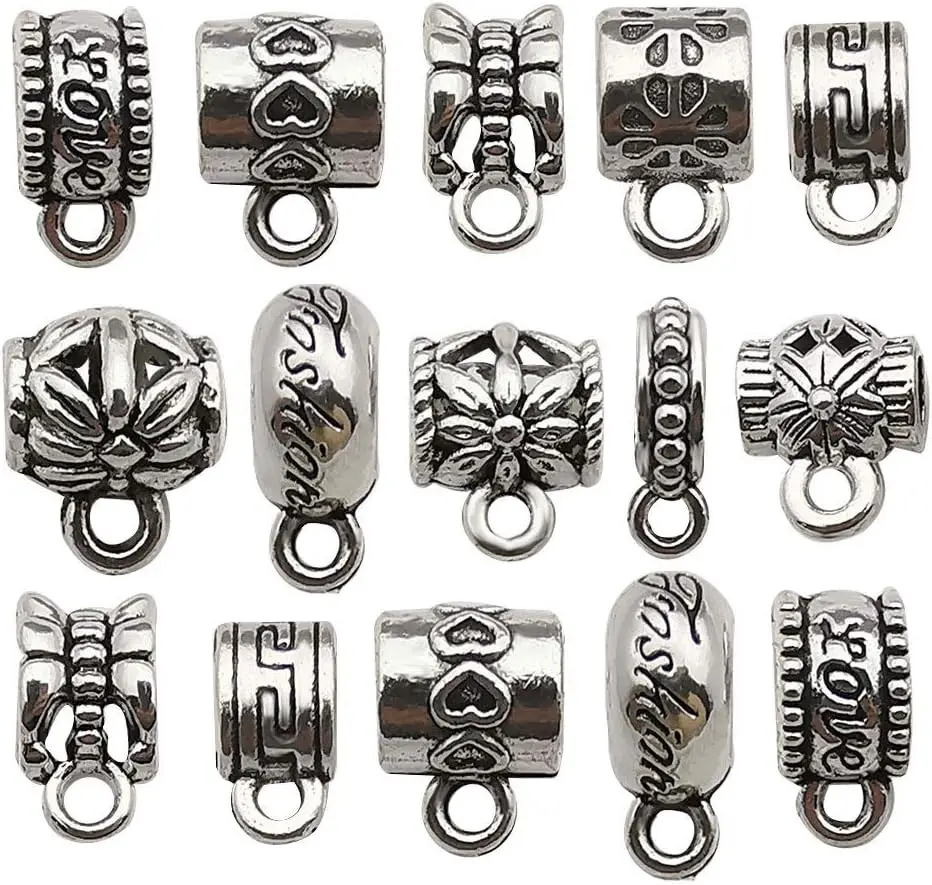 100 pcs Clasp Bail beads Charms,Bail Tube Beads, Loose Spacer Bead,Bead Hanger Charm for Jewelry Making DIY Necklace Bracelet
100 pcs Clasp Bail beads Charms,Bail Tube Beads, Loose Spacer Bead,Bead Hanger Charm for Jewelry Making DIY Necklace Bracelet