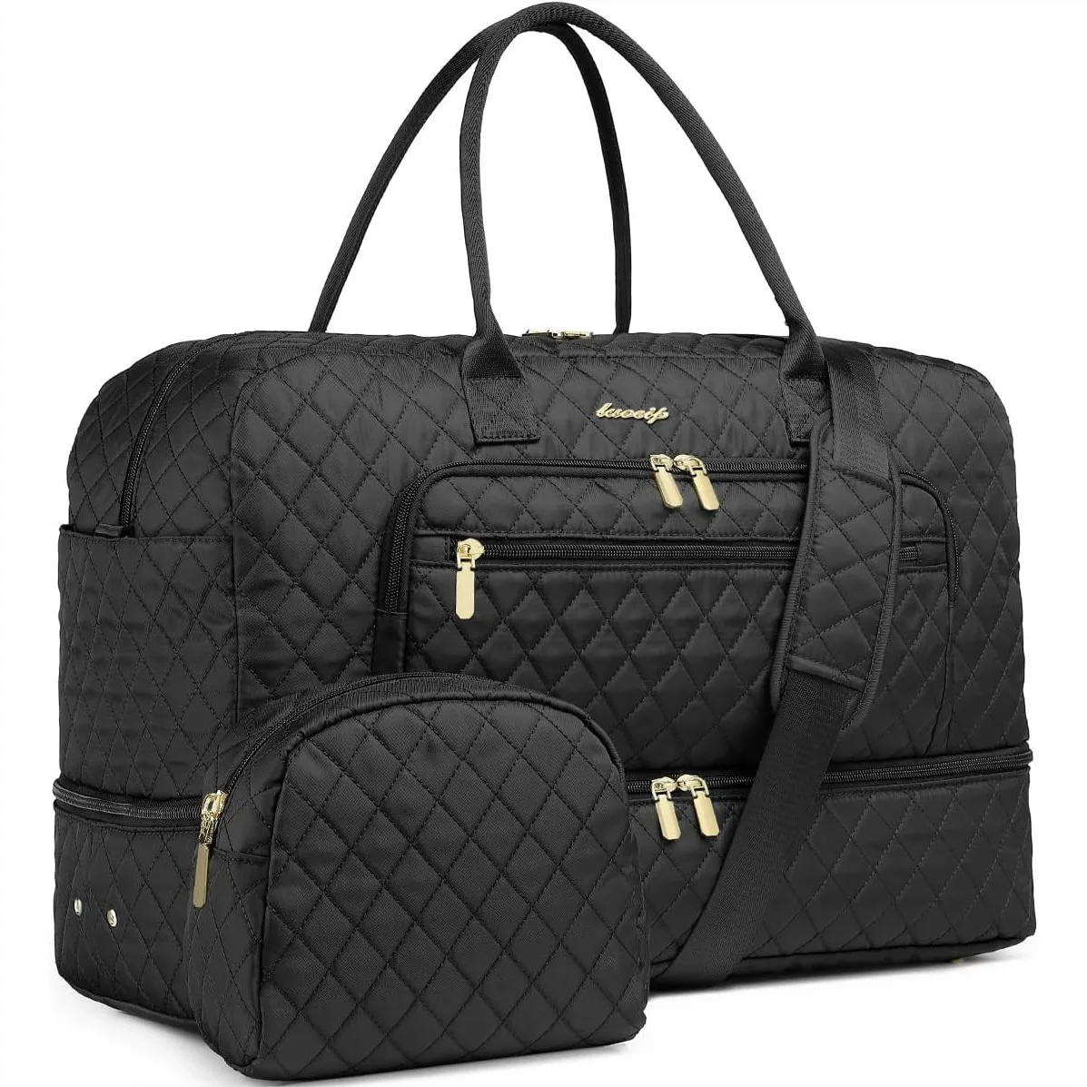 Large Women Travel Duffle Bag, Carry on Bag with Wet Toiletry Pocket for Overnight, Weekend, Yoga, Gym, Hospital, Black
Large Women Travel Duffle Bag, Carry on Bag with Wet Toiletry Pocket for Overnight, Weekend, Yoga, Gym, Hospital, Black