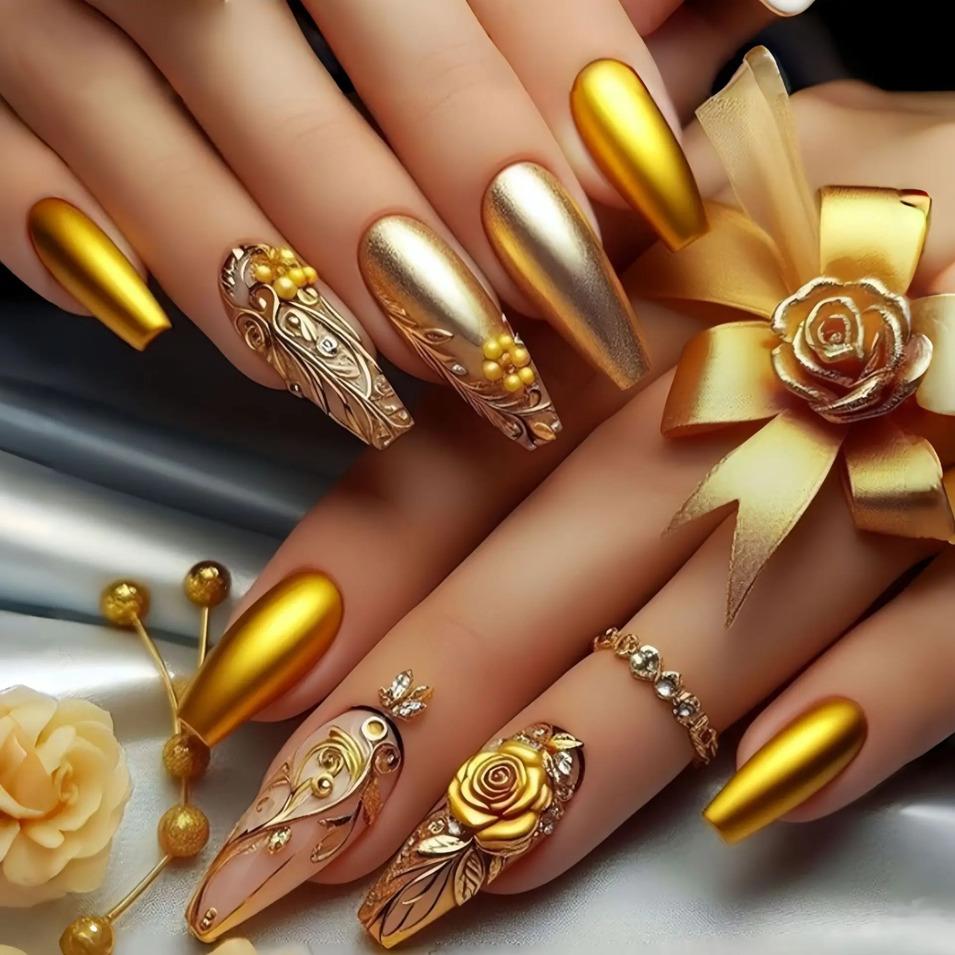 24PCS Luxury Gold Embossed False Nails Square Gilt Floral Press on Nails European Glamorous Elegant Vintage Artificial Nails 네일팁
24PCS Luxury Gold Embossed False Nails Square Gilt Floral Press on Nails European Glamorous Elegant Vintage Artificial Nails 네일팁