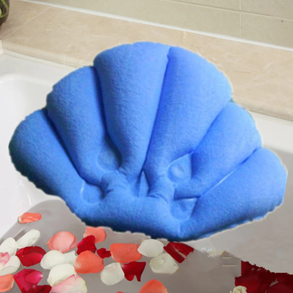Pillow for Tub Spa Headrest Inflatable Cushion Suction Cups Easy Store Relaxing Bath Time Bath Pillow Cloth Cover 
Pillow for Tub Spa Headrest Inflatable Cushion Suction Cups Easy Store Relaxing Bath Time Bath Pillow Cloth Cover
