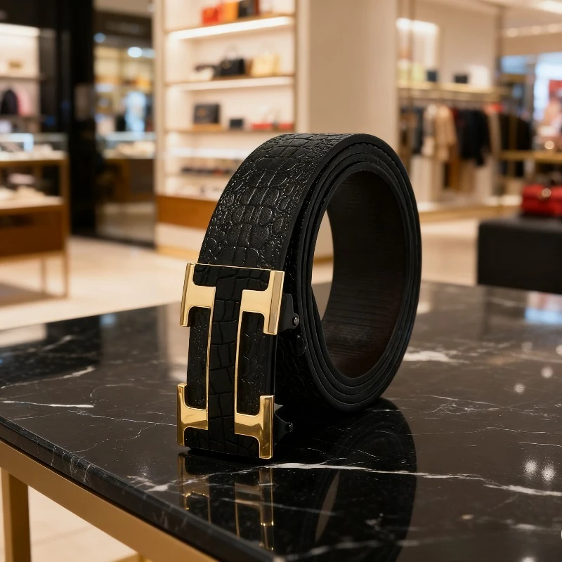 Mens Top Grain Leather Belt Automatic Buckle Crocodile Pattern Business Casual
Mens Top Grain Leather Belt Automatic Buckle Crocodile Pattern Business Casual