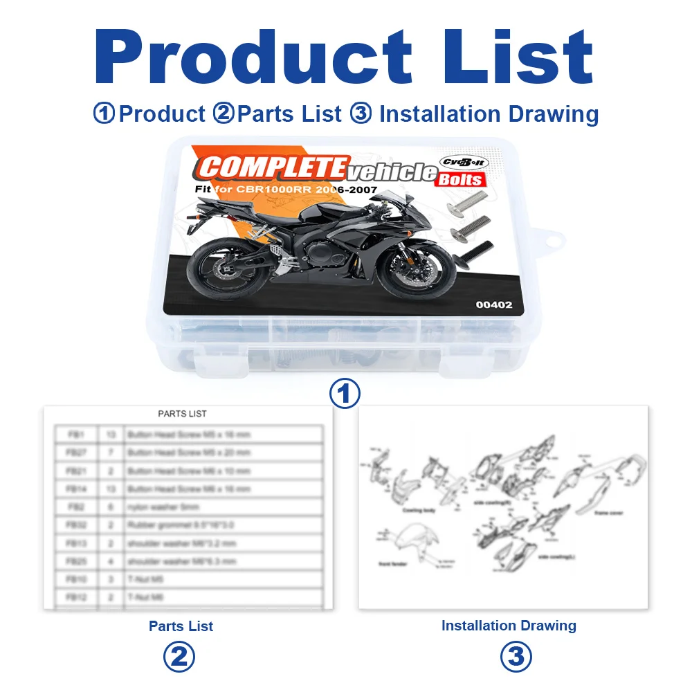 Motorcycle Complete Full Fairing Bolts Kit Fit For Honda CBR1000RR CBR 1000RR 2006 2007 Fairing CIips Nuts Screws Grommets Steel
Motorcycle Complete Full Fairing Bolts Kit Fit For Honda CBR1000RR CBR 1000RR 2006 2007 Fairing CIips Nuts Screws Grommets Steel
