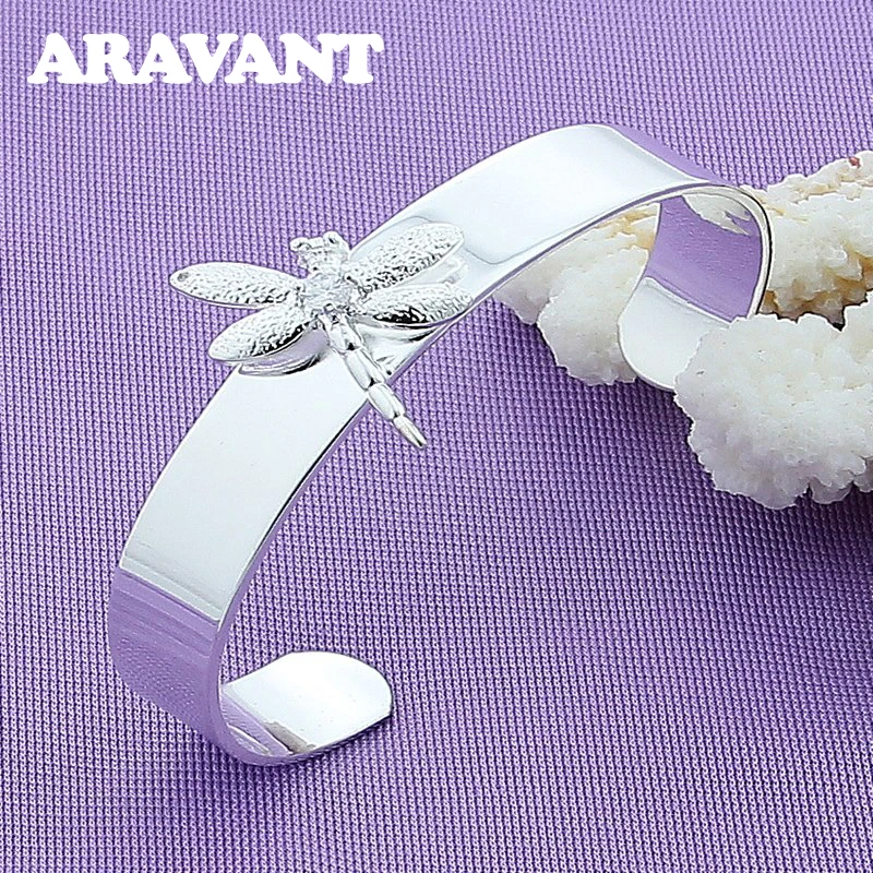 925 Silver Dragonfly Open Cuff Bracelets Bangle For Women Fashion Jewelry Accessories
925 Silver Dragonfly Open Cuff Bracelets Bangle For Women Fashion Jewelry Accessories