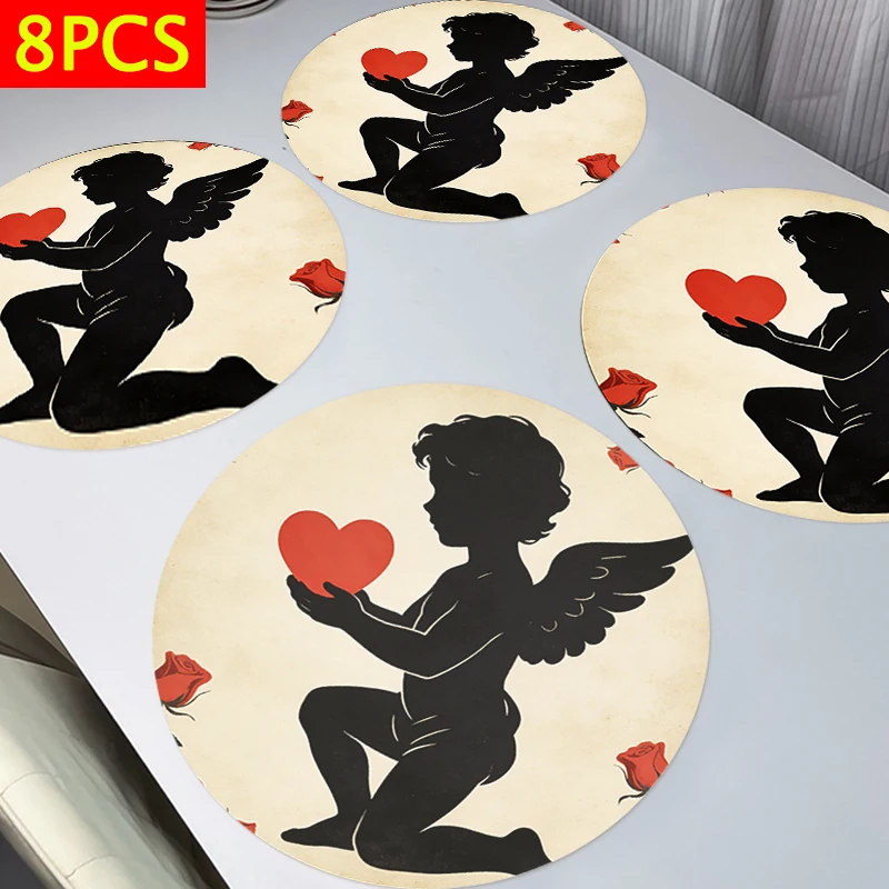 8pcs Placemats -Cupid Rose Greeting design, 38x38cm Table Mats, Plate Mats,suitable for families festival table decoration
8pcs Placemats -Cupid Rose Greeting design, 38x38cm Table Mats, Plate Mats,suitable for families festival table decoration