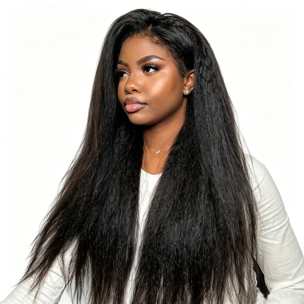 Soft black Yaki 28 inch 180 Density Kinky straight Lace Front Wig For Women With Baby Hair Synthetic Preplucked Glueless Daily
Soft black Yaki 28 inch 180 Density Kinky straight Lace Front Wig For Women With Baby Hair Synthetic Preplucked Glueless Daily