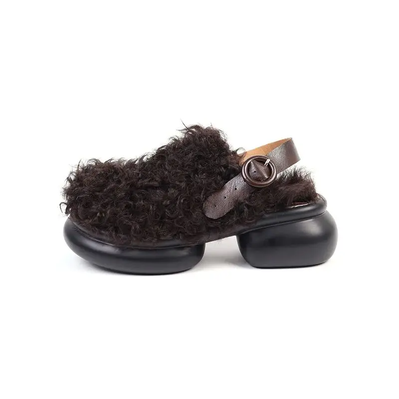 Thick Heeled Wedge Mules Women‘s Fur Shoes Platform Retro Creepers European Style Real Fur Cow Leather Loafers Round Toe Pumps
Thick Heeled Wedge Mules Women‘s Fur Shoes Platform Retro Creepers European Style Real Fur Cow Leather Loafers Round Toe Pumps
