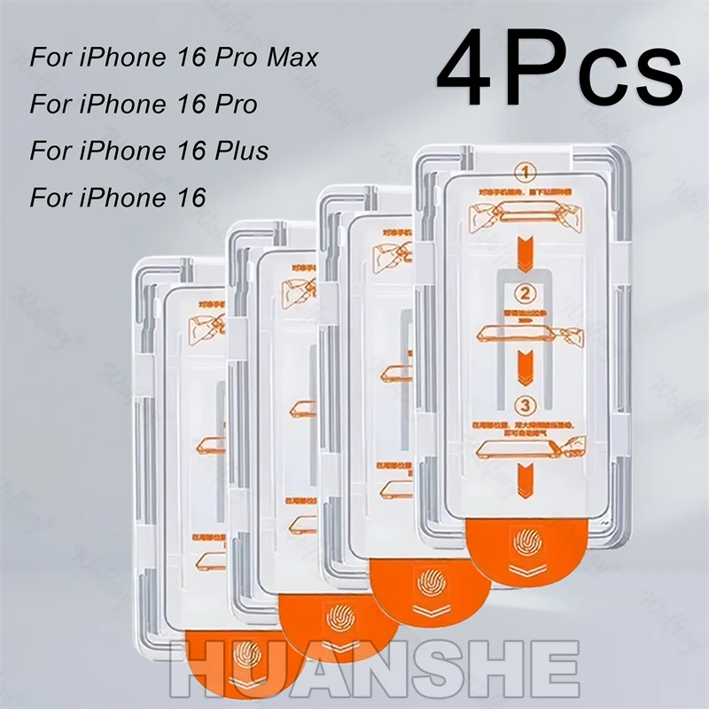 4 PCS Dust Free Easy Install Oleophobic Coating Tempered Glass Screen Protector for iPhone 17 Pro Max 16e 16
4 PCS Dust Free Easy Install Oleophobic Coating Tempered Glass Screen Protector for iPhone 17 Pro Max 16e 16