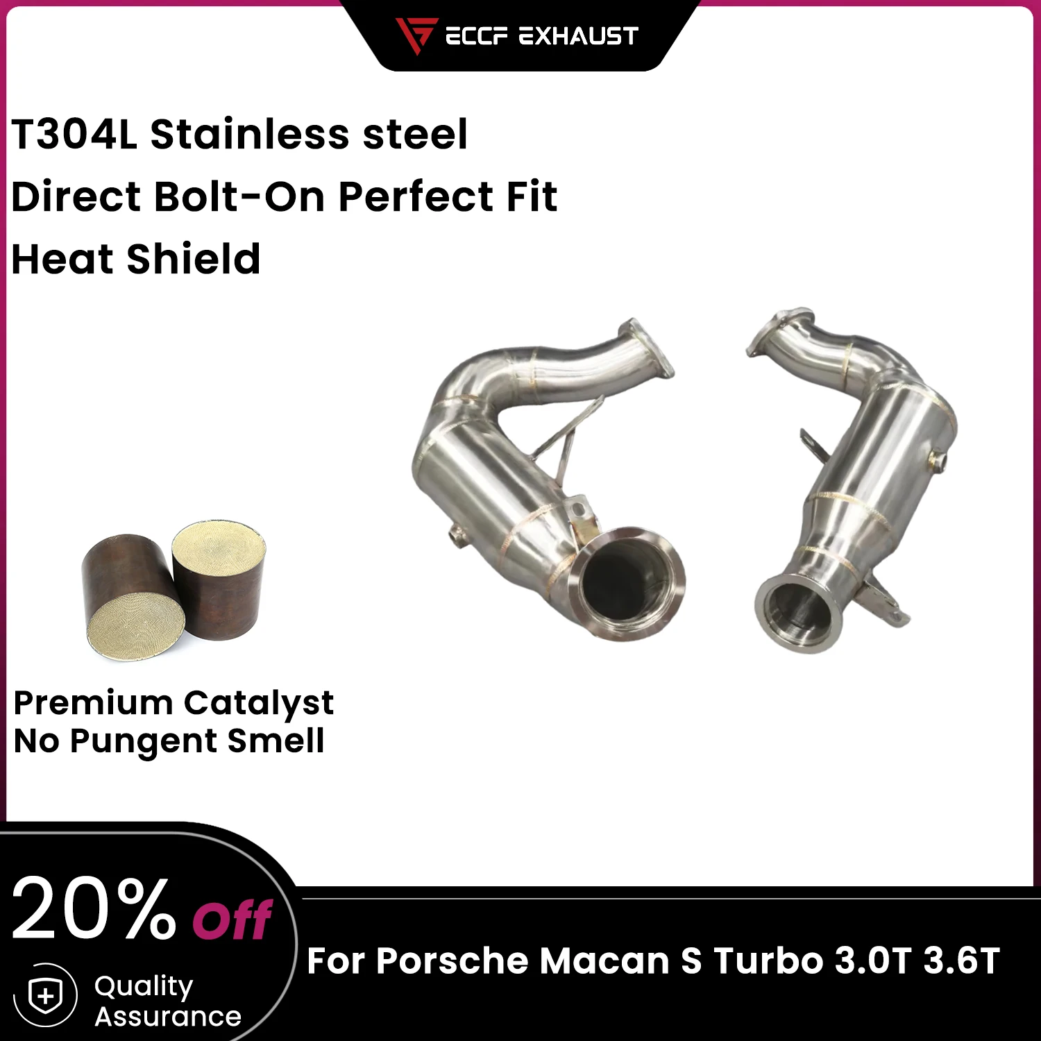 ECCF Sports Downpipe For Porsche Macan S Turbo 3.0T 3.6T Aggressive Exhaust Sound High Flow Performance Upgrade
ECCF Sports Downpipe For Porsche Macan S Turbo 3.0T 3.6T Aggressive Exhaust Sound High Flow Performance Upgrade