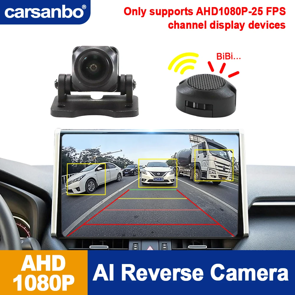 Carsanbo AHD 1080P 25FPS AI Reverse Camera 145° Wide Angle Fisheye Lens Car Rear View Camera Vehicle Detection Sound Alert
Carsanbo AHD 1080P 25FPS AI Reverse Camera 145° Wide Angle Fisheye Lens Car Rear View Camera Vehicle Detection Sound Alert