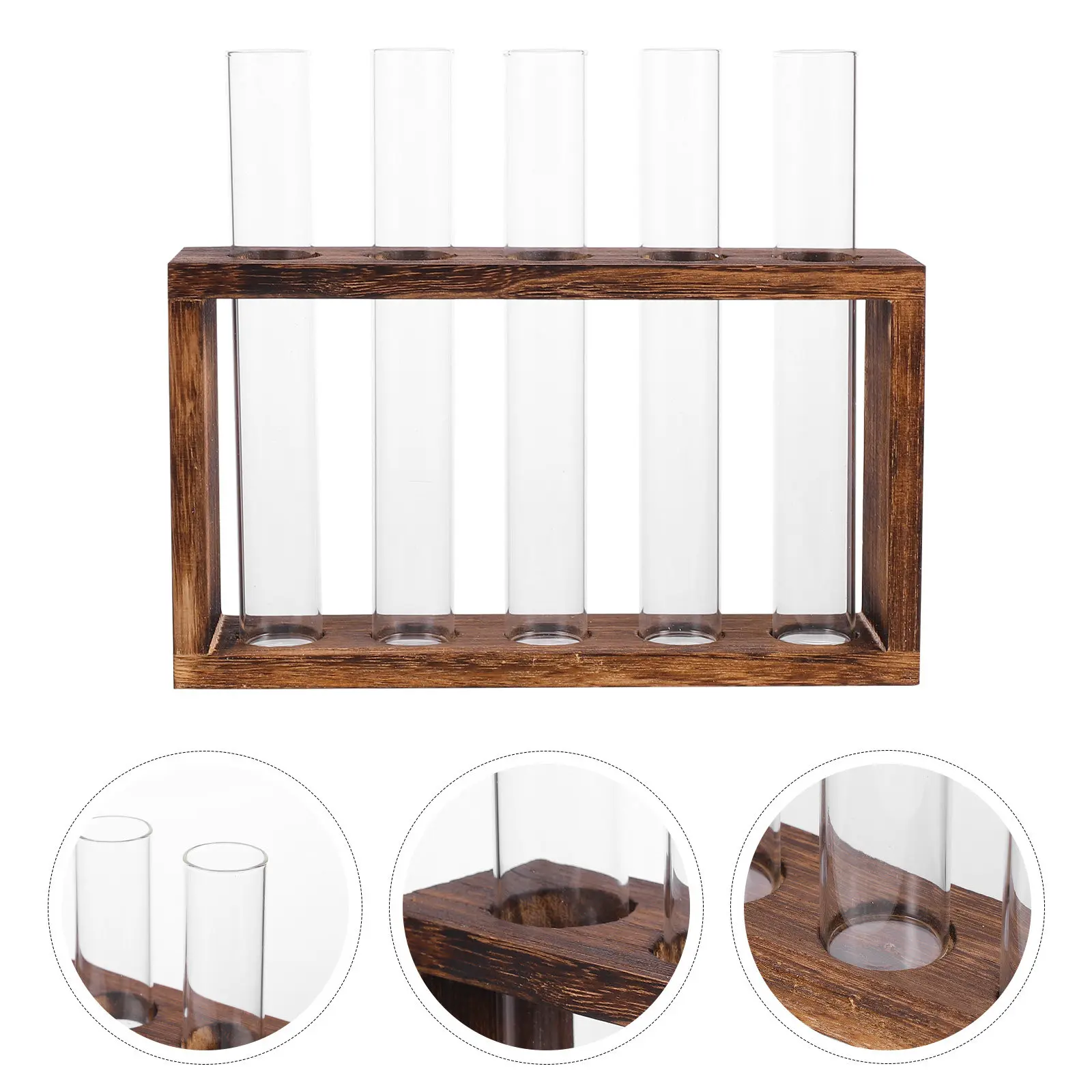 Glass Test Tube Vase Natural Wood Holder Transparent Round Mouth Hydroponic Planter Desktop Plant Terrarium Flower Pot
Glass Test Tube Vase Natural Wood Holder Transparent Round Mouth Hydroponic Planter Desktop Plant Terrarium Flower Pot