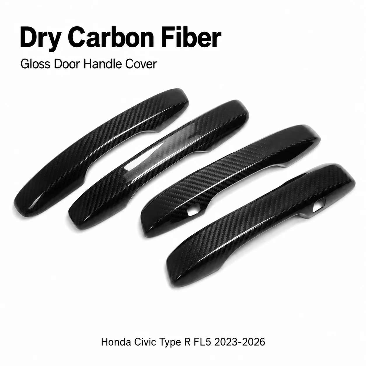 FL5 Gloss/Matte Genuine Dry Carbon Fiber Side Door Handle Covers (4-Piece Set) for Honda Civic Type R FL5 (2023–2026).
FL5 Gloss/Matte Genuine Dry Carbon Fiber Side Door Handle Covers (4-Piece Set) for Honda Civic Type R FL5 (2023–2026).