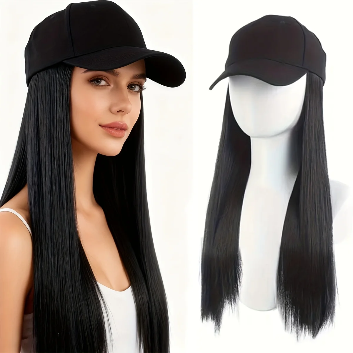 synthetic Letter Baseball hat wig with Long Straight Hair, Suitable for daily commuting and various sports occasions
synthetic Letter Baseball hat wig with Long Straight Hair, Suitable for daily commuting and various sports occasions