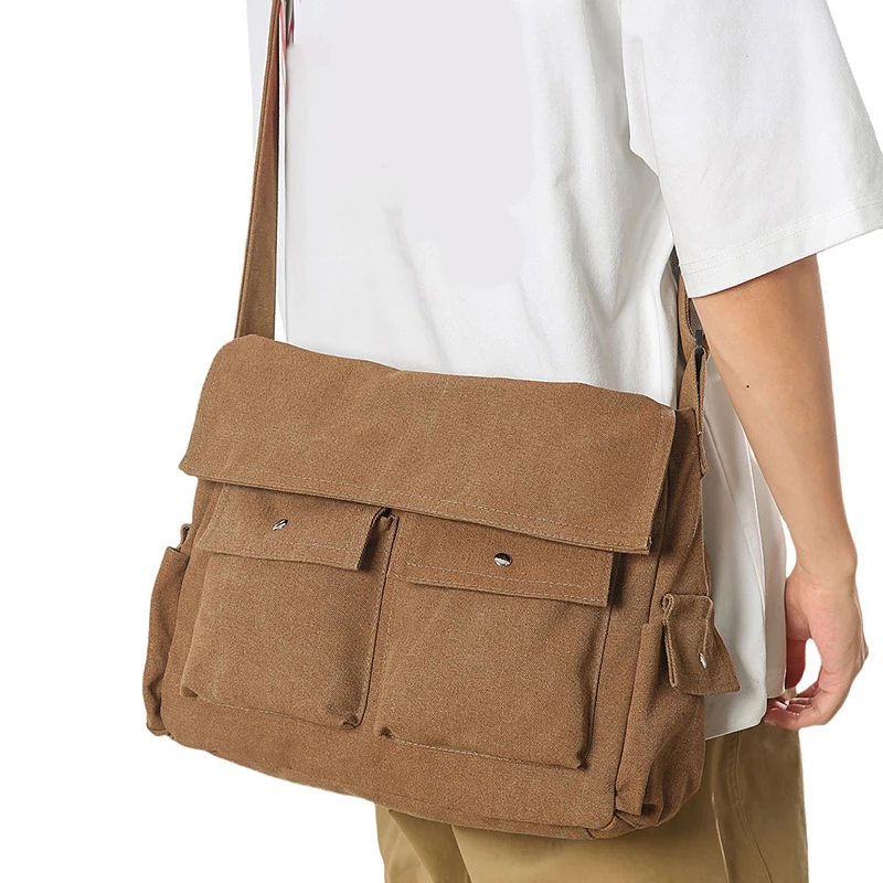Men's Retro Messenger Sling Backpack Hiking Canvas Tooling Style Handbag Travel Crossbody Shoulder Bag College Commute Tote Bags 
Men's Retro Messenger Sling Backpack Hiking Canvas Tooling Style Handbag Travel Crossbody Shoulder Bag College Commute Tote Bags