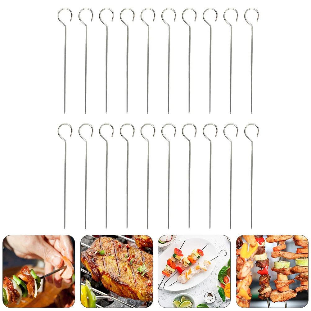 50 Pcs Airfryer Stainless Steel Goose Tail Needle Roasting Skewer Skewers Rust-Proof Set for BBQ Silver
50 Pcs Airfryer Stainless Steel Goose Tail Needle Roasting Skewer Skewers Rust-Proof Set for BBQ Silver