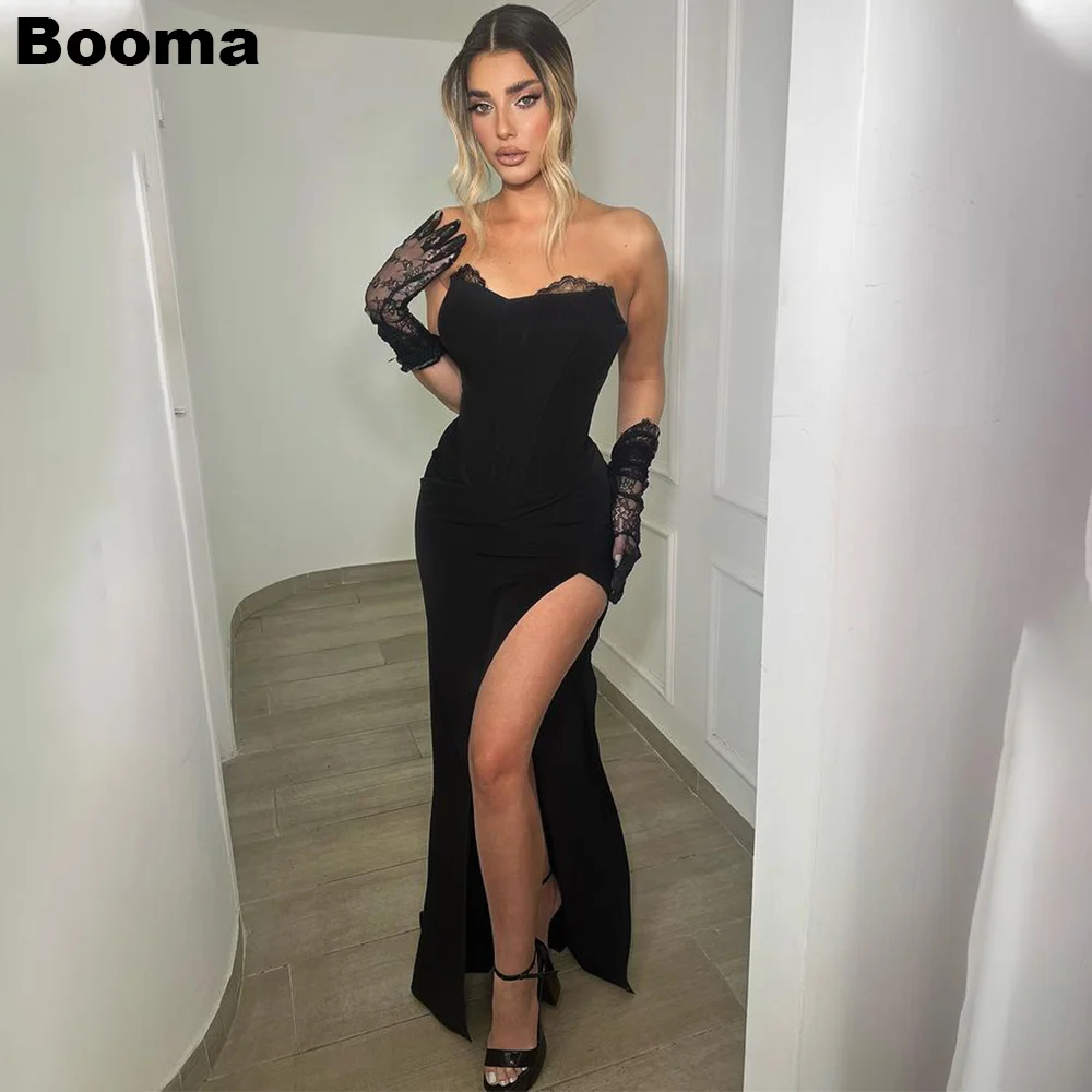 Booma Black Mermaid Evening Dresses for Women Satin Lace Formal Occasion Gowns High Side Slit Ankle Length Party Prom Gowns
Booma Black Mermaid Evening Dresses for Women Satin Lace Formal Occasion Gowns High Side Slit Ankle Length Party Prom Gowns