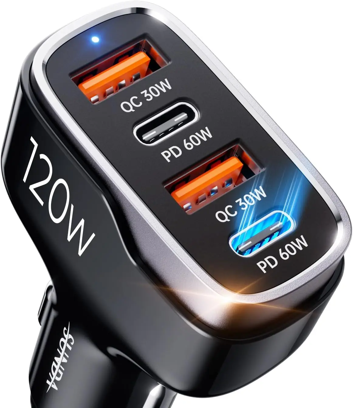 120W USB-C Car Charger, 4-Port Cigarette Lighter Adapter, Fast Charging for iPhone 17/16 Pro, Galaxy S25, iPad, Samsung & Androi
120W USB-C Car Charger, 4-Port Cigarette Lighter Adapter, Fast Charging for iPhone 17/16 Pro, Galaxy S25, iPad, Samsung & Androi