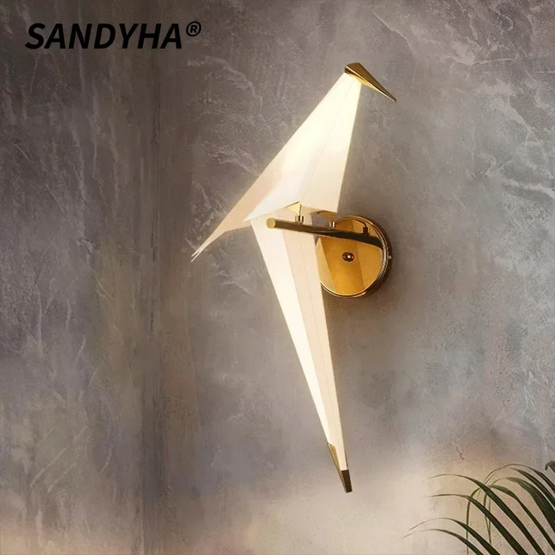 SANDYHA Modern Paper Crane Wall Lamp White Design Night Light Home Decor Living Room Study Bedroom Bedside Led Lighting Fixtures
SANDYHA Modern Paper Crane Wall Lamp White Design Night Light Home Decor Living Room Study Bedroom Bedside Led Lighting Fixtures