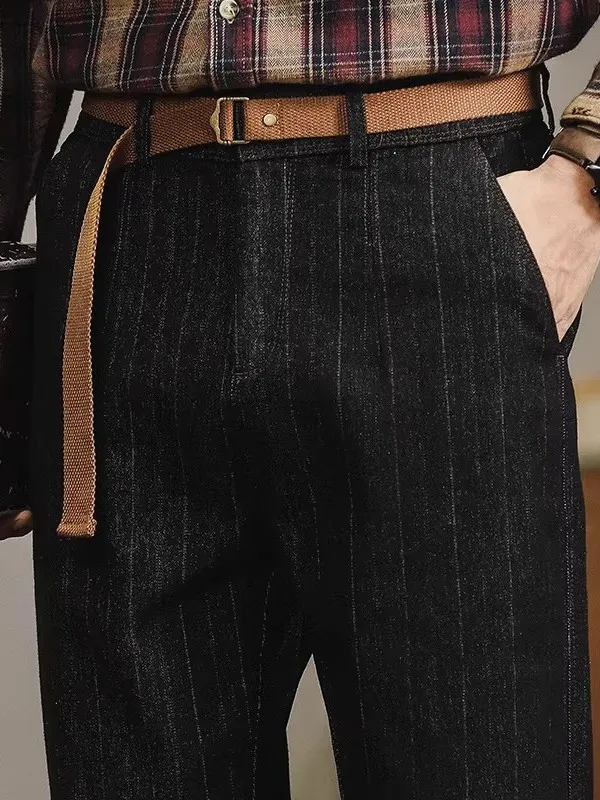 Men's Casual Loose Denim Pants Large Size Comfortable Straight Leg Stripe Pattern Pre-Sunk High Waist Workwear Trousers
Men's Casual Loose Denim Pants Large Size Comfortable Straight Leg Stripe Pattern Pre-Sunk High Waist Workwear Trousers