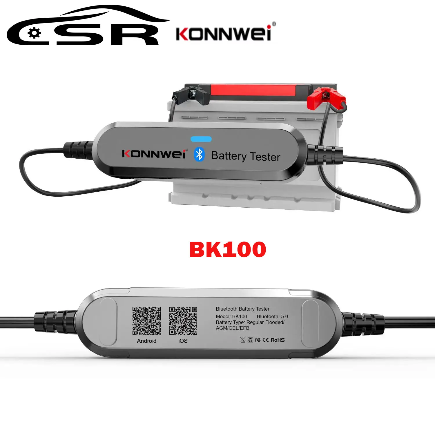 2026 KONNWEI BK100 B-luetooth 5.0 Car Motorcycle Battery Tester 6/12V Battery Monitor 100to 2000CCA Charging Cranking Check Tool
2026 KONNWEI BK100 B-luetooth 5.0 Car Motorcycle Battery Tester 6/12V Battery Monitor 100to 2000CCA Charging Cranking Check Tool