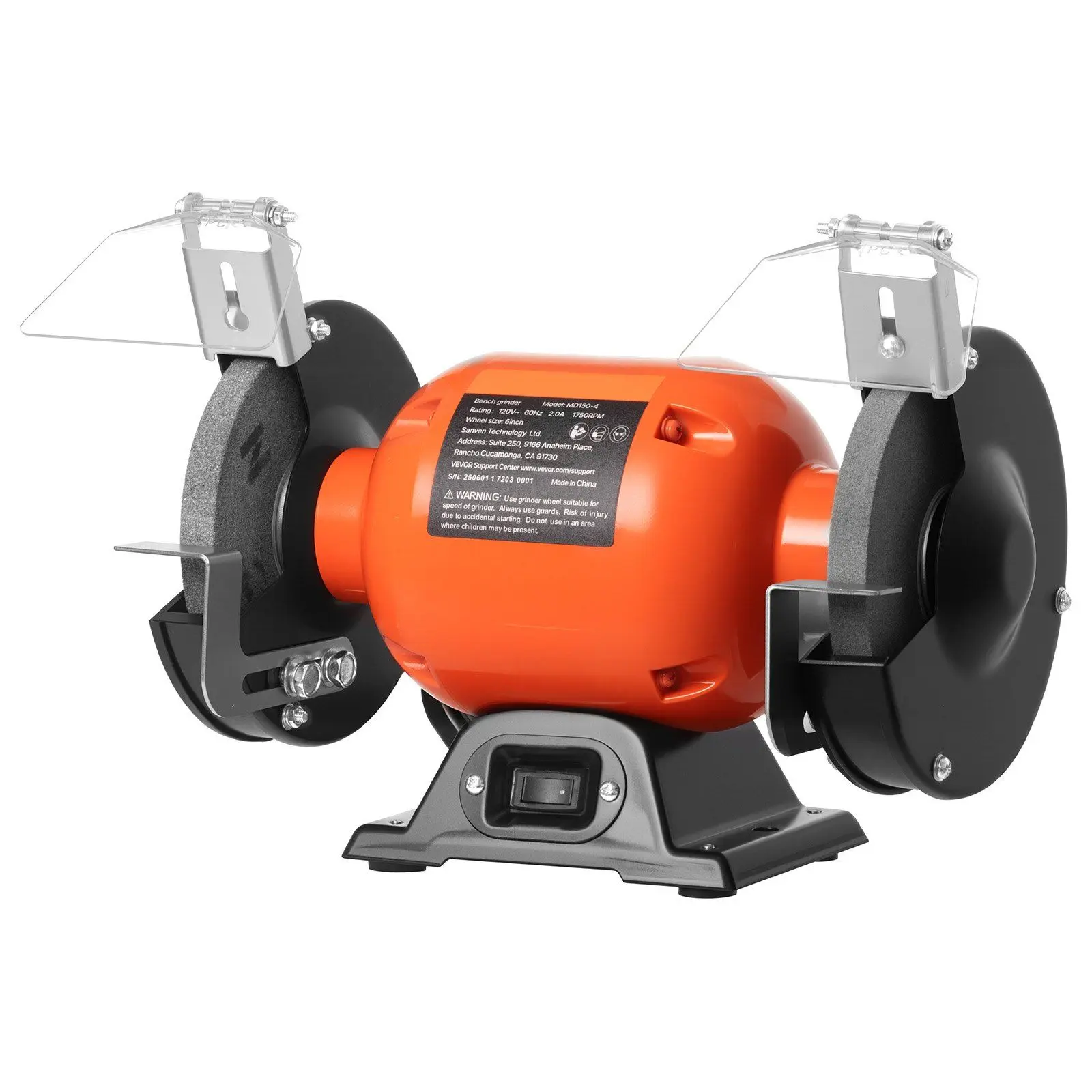 Single Speed 6-inch Bench Grinder with 1750RPM Low-Speed Table 250W 2A Induction Motor 36/60-Grit Grips
Single Speed 6-inch Bench Grinder with 1750RPM Low-Speed Table 250W 2A Induction Motor 36/60-Grit Grips