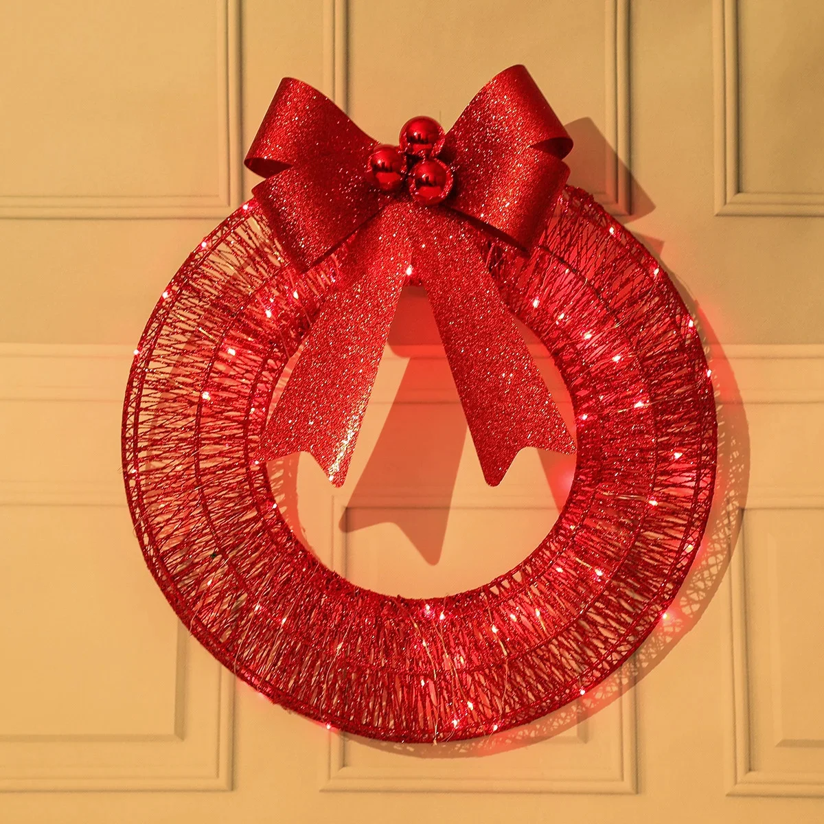 Prelit Large Christmas Wreath With Built In Warm White LED Lights For Front Door Mantel Table Porch Cozy Holiday Gift For Family
Prelit Large Christmas Wreath With Built In Warm White LED Lights For Front Door Mantel Table Porch Cozy Holiday Gift For Family