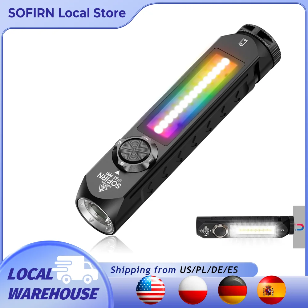 Sofirn IF24 PRO RGB Flashlight 18650 Rechargeable SFT40 1800lm Buck driver Flood Spot with Magnetic
Sofirn IF24 PRO RGB Flashlight 18650 Rechargeable SFT40 1800lm Buck driver Flood Spot with Magnetic