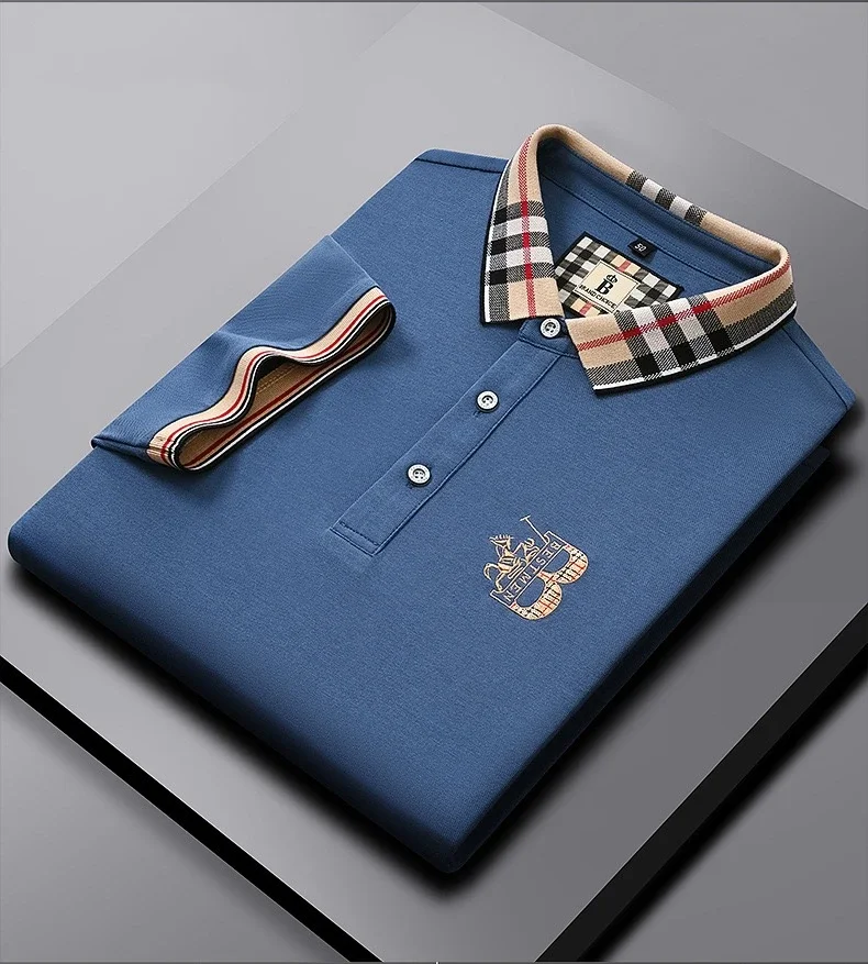 Luxury Short Sleeve Men's Polo Shirt Summer High-end Fashion Plaid Embroidery Lapel Casual T-shirt Breathable Cotton Polo Shirts
Luxury Short Sleeve Men's Polo Shirt Summer High-end Fashion Plaid Embroidery Lapel Casual T-shirt Breathable Cotton Polo Shirts