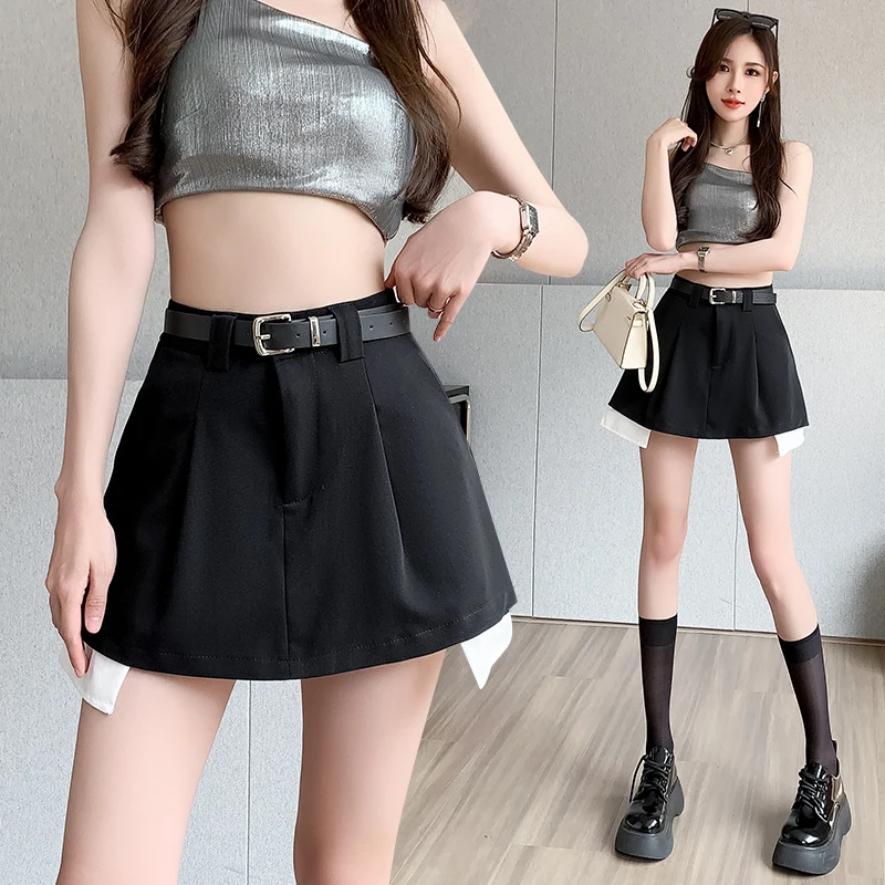 New Style Spring Summer 2023 Women's Shorts Skirt Korean Fashion Fake Two Piece Patchwork Mini Skirts Belt Wide Leg Short Femme
New Style Spring Summer 2023 Women's Shorts Skirt Korean Fashion Fake Two Piece Patchwork Mini Skirts Belt Wide Leg Short Femme