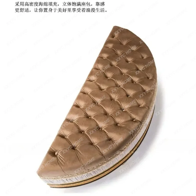 L solid wood fabric bedside stool luxury semi-circular shoe changing stool neoclassical
L solid wood fabric bedside stool luxury semi-circular shoe changing stool neoclassical