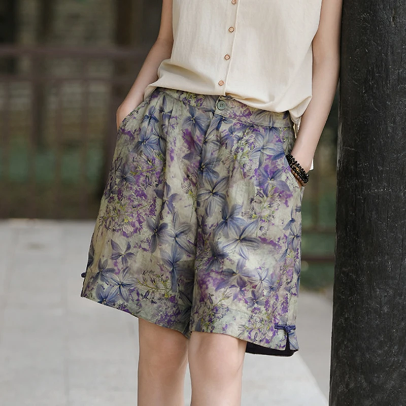100% Ramie Women Knee Length Casual Pants New Arrival 2025 Summer Vintage Style Floral Print Loose Female Short Pants M1634
100% Ramie Women Knee Length Casual Pants New Arrival 2025 Summer Vintage Style Floral Print Loose Female Short Pants M1634