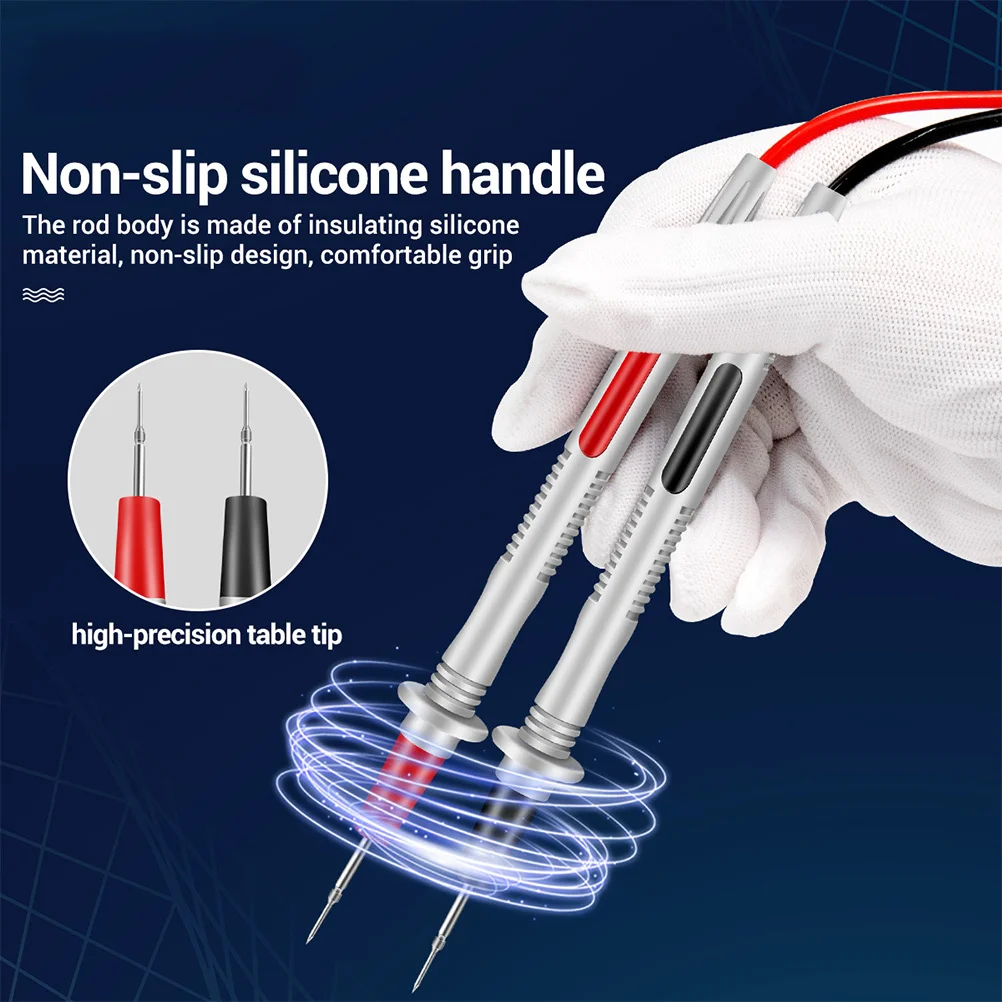 1 Pair 20A/1000V Test Lead Set Super Pointed Stainless Steel Nib Tinned Copper Core Silicone Insulated Wire For Multimeter 
1 Pair 20A/1000V Test Lead Set Super Pointed Stainless Steel Nib Tinned Copper Core Silicone Insulated Wire For Multimeter