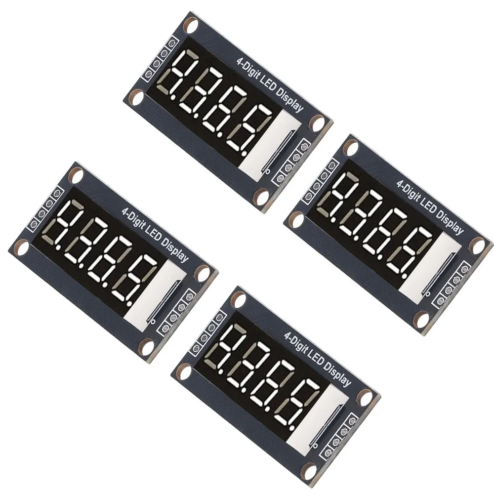 4 Set 0.36 Inch Digital Tube Display Module 4 Digit 7 Segment with Pin Header LED Segment Display Red/Green/White/Yellow/Blue