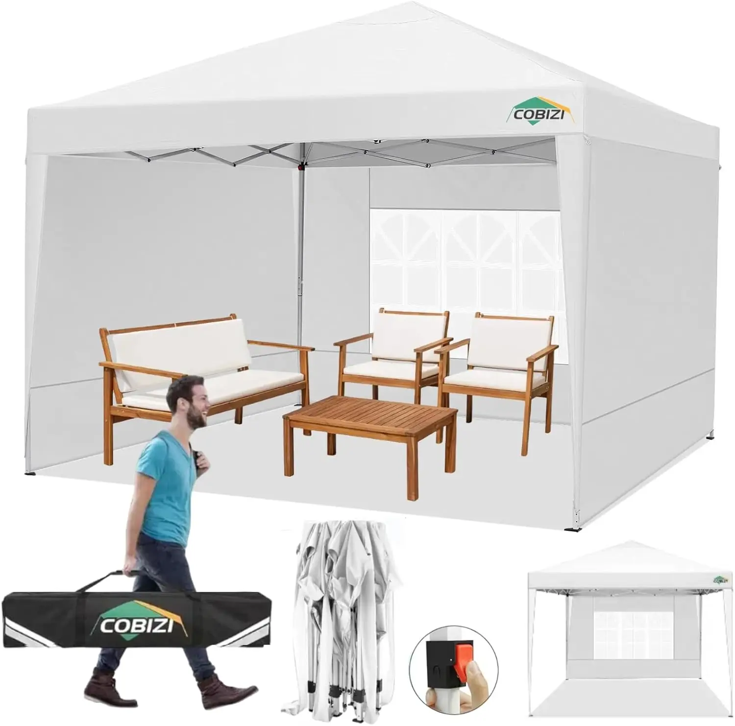 Всплывающая палатка с навесом 10x10 и 3 боковыми стенками, водонепроницаемое мгновенное укрытие для вечеринок и рынок на открытом воздухе
Всплывающая палатка с навесом 10x10 и 3 боковыми стенками, водонепроницаемое мгновенное укрытие для вечеринок и рынок на открытом воздухе