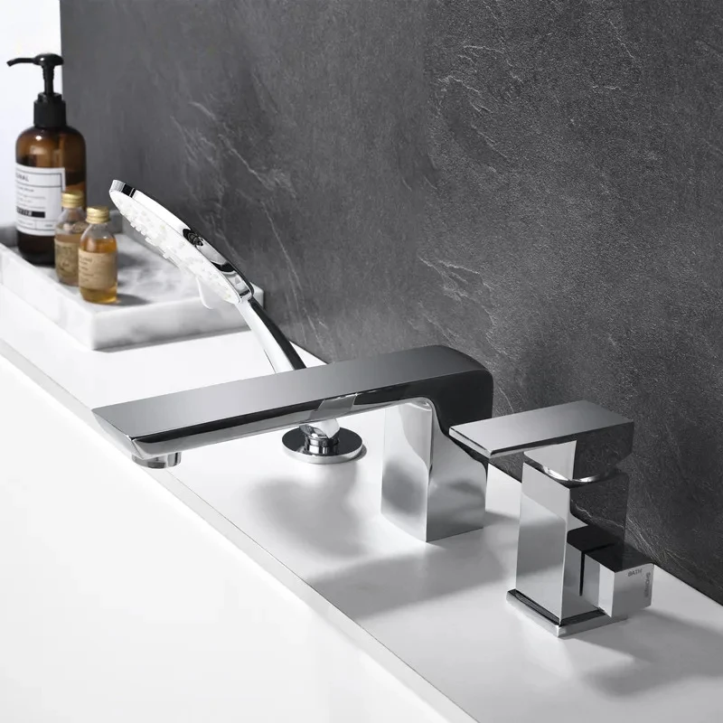 Chrome brass 4 pecs kit bathtub faucet bath cold and hot water tap bathroom mixer chrome waterfall bathroom bathtub faucet suit
Chrome brass 4 pecs kit bathtub faucet bath cold and hot water tap bathroom mixer chrome waterfall bathroom bathtub faucet suit