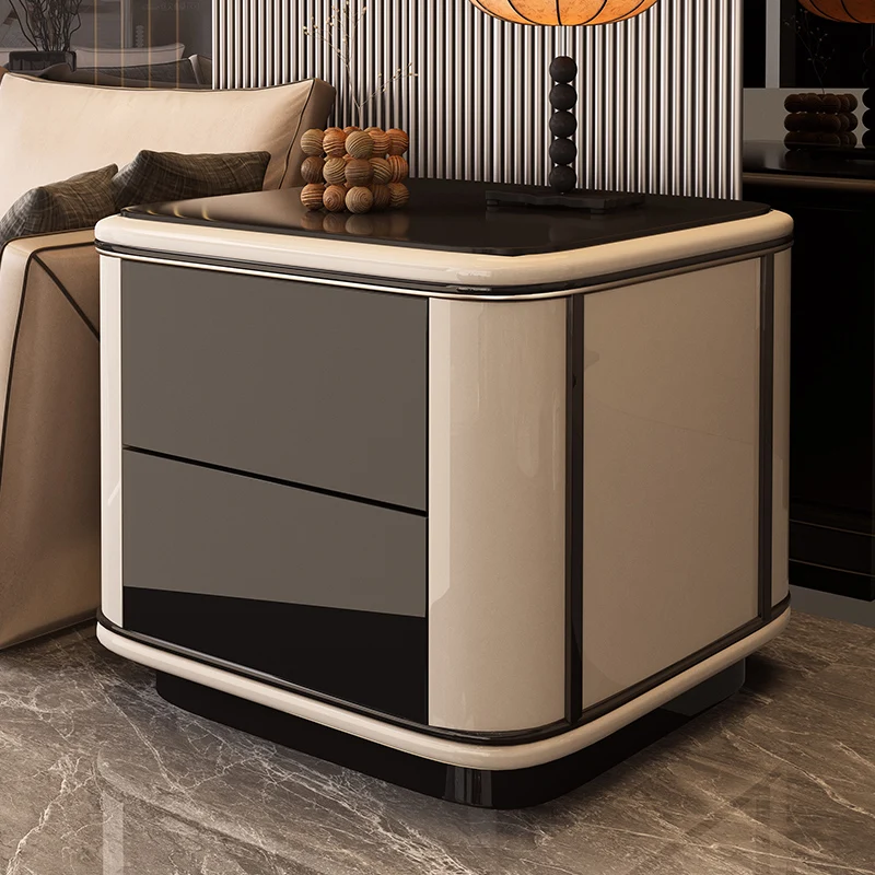 Sofa side cabinet square side few living room black glass table Italian simple
Sofa side cabinet square side few living room black glass table Italian simple