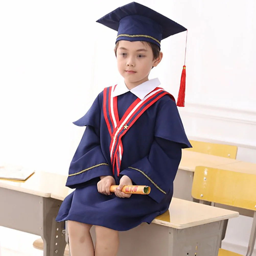 Kids Graduation Gown Dark Blue 150cm Kindergarten Breathable Costume Set Graduation Cap Tassel Photography Performance
Kids Graduation Gown Dark Blue 150cm Kindergarten Breathable Costume Set Graduation Cap Tassel Photography Performance