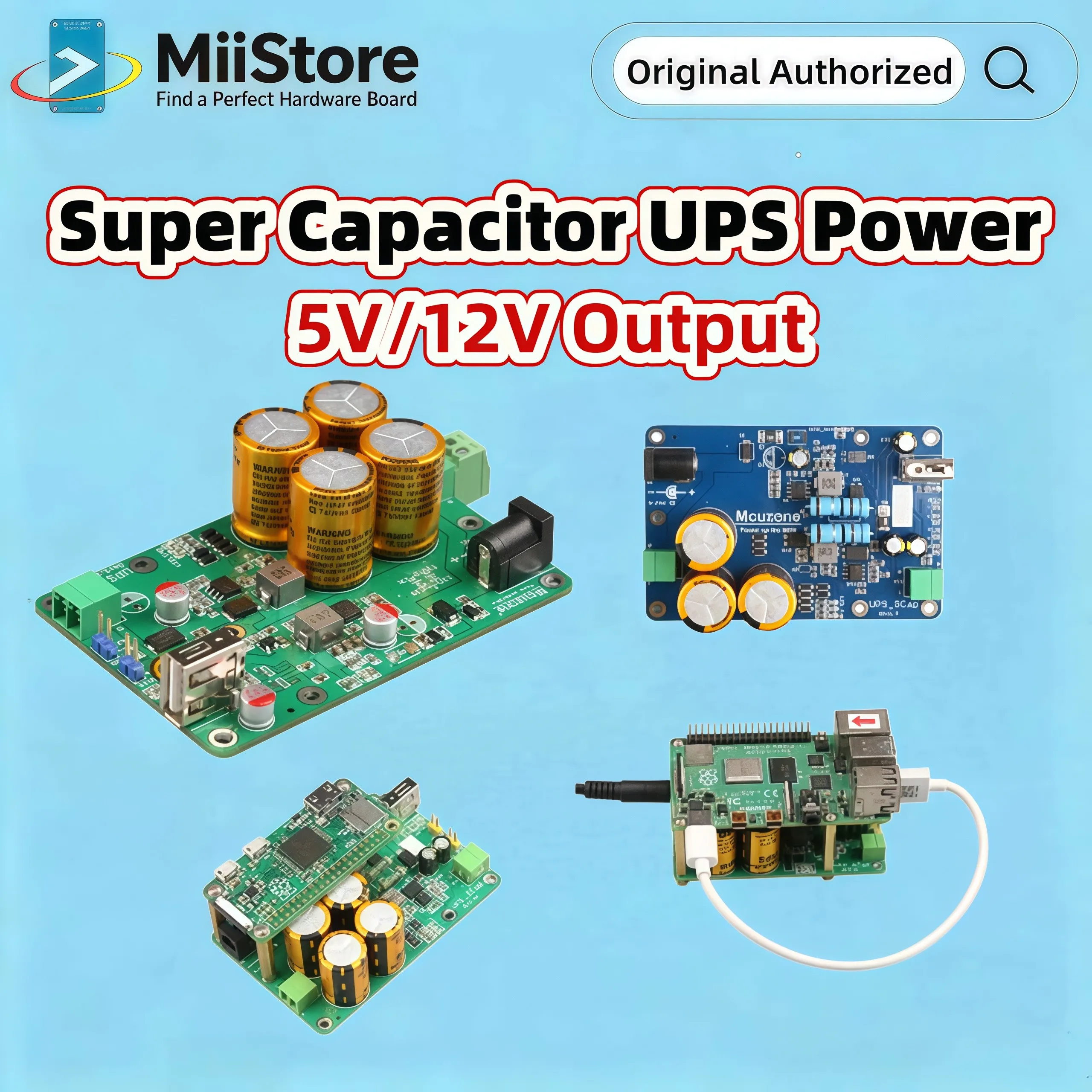 Super Capacitor Based UPS Power for Raspberry Pi and Embedded System,7-24v Input,5v3A or 12v1.5A Output
Super Capacitor Based UPS Power for Raspberry Pi and Embedded System,7-24v Input,5v3A or 12v1.5A Output