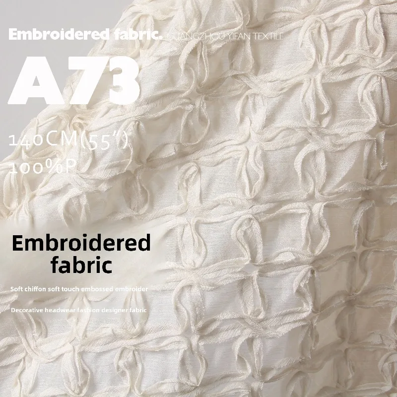 Perspective Thin Chiffon 3D Embroidery Fabric for Dress Set Design Decorative Headwear Cloth Diy By The Yard Sewing Material
Perspective Thin Chiffon 3D Embroidery Fabric for Dress Set Design Decorative Headwear Cloth Diy By The Yard Sewing Material