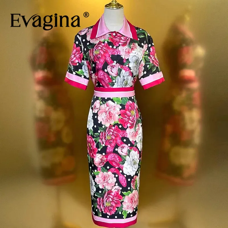 Evagina Fashionable Women's Suit Turn-Down Collar Short-Sleeved Single-Breasted Tops+Slim-Fit Hip Wrap Skirt Silk 2-piece set
Evagina Fashionable Women's Suit Turn-Down Collar Short-Sleeved Single-Breasted Tops+Slim-Fit Hip Wrap Skirt Silk 2-piece set