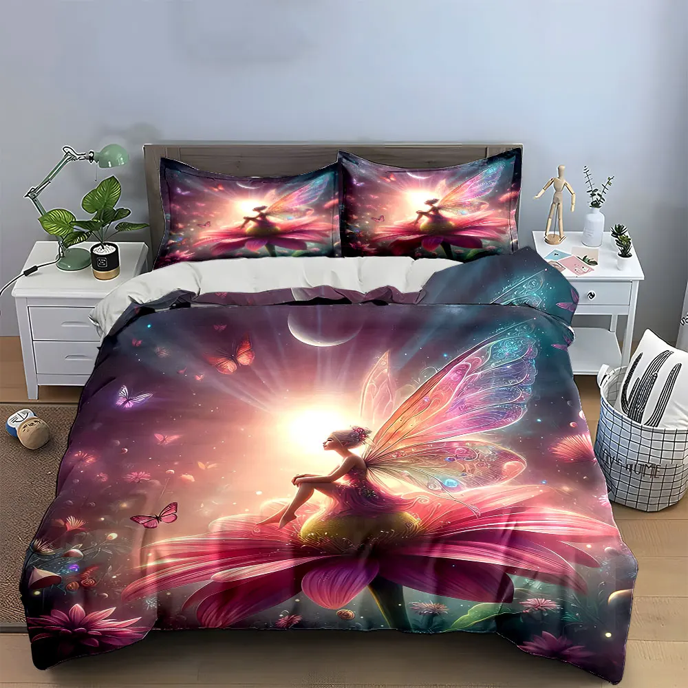 Fairy-Themed Decoration Art Set Bedding Set with 1 Duvet Cover 2 Pillowcases Single Double King Queen, Gift
Fairy-Themed Decoration Art Set Bedding Set with 1 Duvet Cover 2 Pillowcases Single Double King Queen, Gift