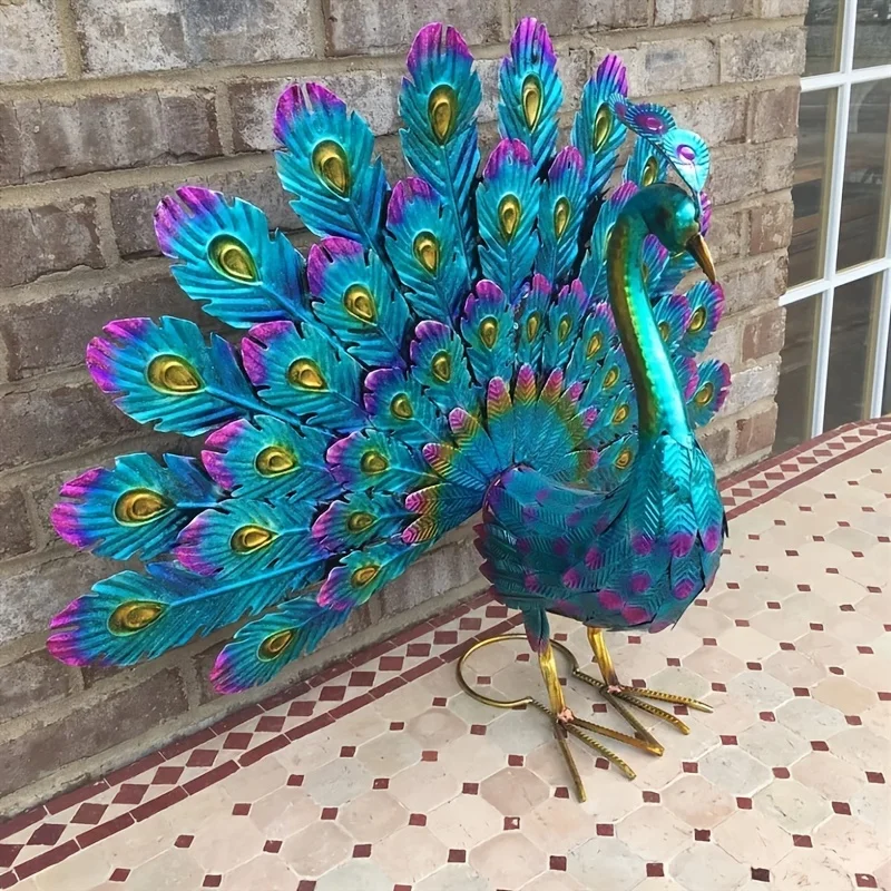 Peacock Statues Standing Posture Peacock Figurine Decorative Stable Base Animal Ornament Weather-Resistant Rust-Proof Craft
Peacock Statues Standing Posture Peacock Figurine Decorative Stable Base Animal Ornament Weather-Resistant Rust-Proof Craft