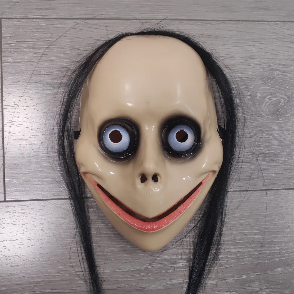 Horror MOMO Mask Cosplay Ghost Face Big Eyes Long Hair V-shaped Mouth Hacking Game MO MO Masks Halloween Party Costume Props
Horror MOMO Mask Cosplay Ghost Face Big Eyes Long Hair V-shaped Mouth Hacking Game MO MO Masks Halloween Party Costume Props
