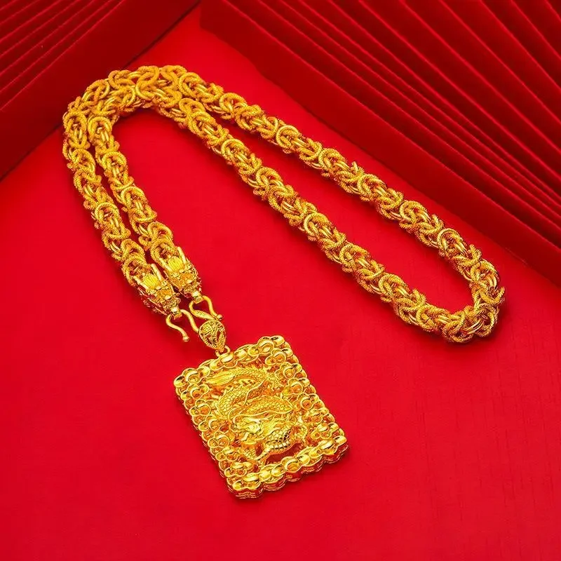 Real Gold Color Chain Necklace Male Domineering Fried Dough Twists Chain with 3d Pendant Necklace for Men Fine Jewelry Gifts
Real Gold Color Chain Necklace Male Domineering Fried Dough Twists Chain with 3d Pendant Necklace for Men Fine Jewelry Gifts