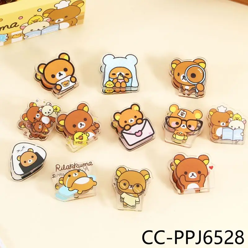48pcs Rilakkuma Acrylic Binder Clips Cartoon Cute Decorative Clip For Journal Planner School Office Aesthetic Stationery Supply
48pcs Rilakkuma Acrylic Binder Clips Cartoon Cute Decorative Clip For Journal Planner School Office Aesthetic Stationery Supply