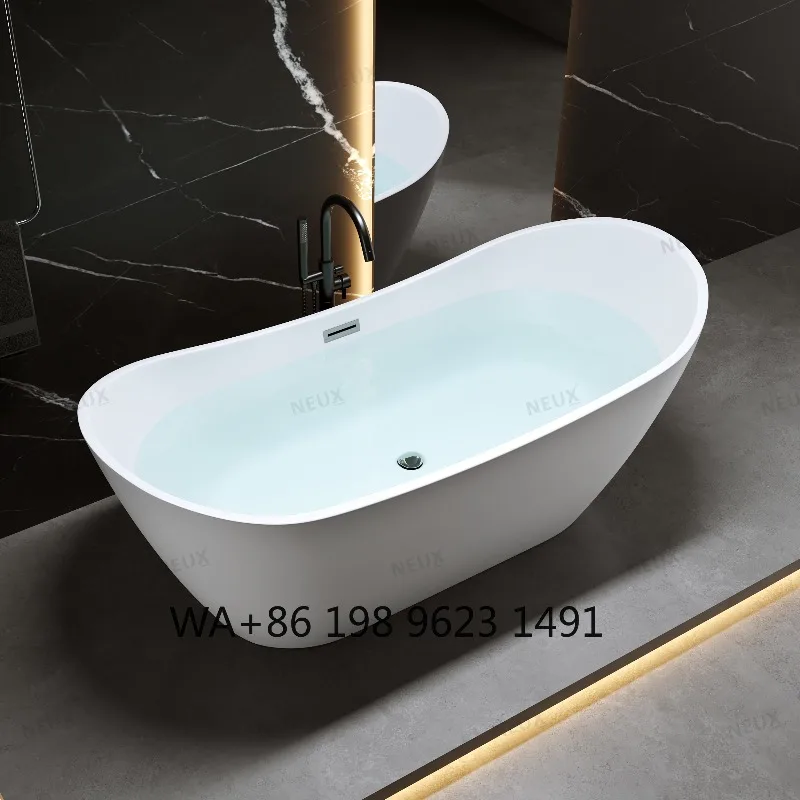 Glossy White Boat Shape Freestanding Acrylic Bathtub Simple Modern Design Indoor Bathroom Large Soaking Bath Tub
Glossy White Boat Shape Freestanding Acrylic Bathtub Simple Modern Design Indoor Bathroom Large Soaking Bath Tub