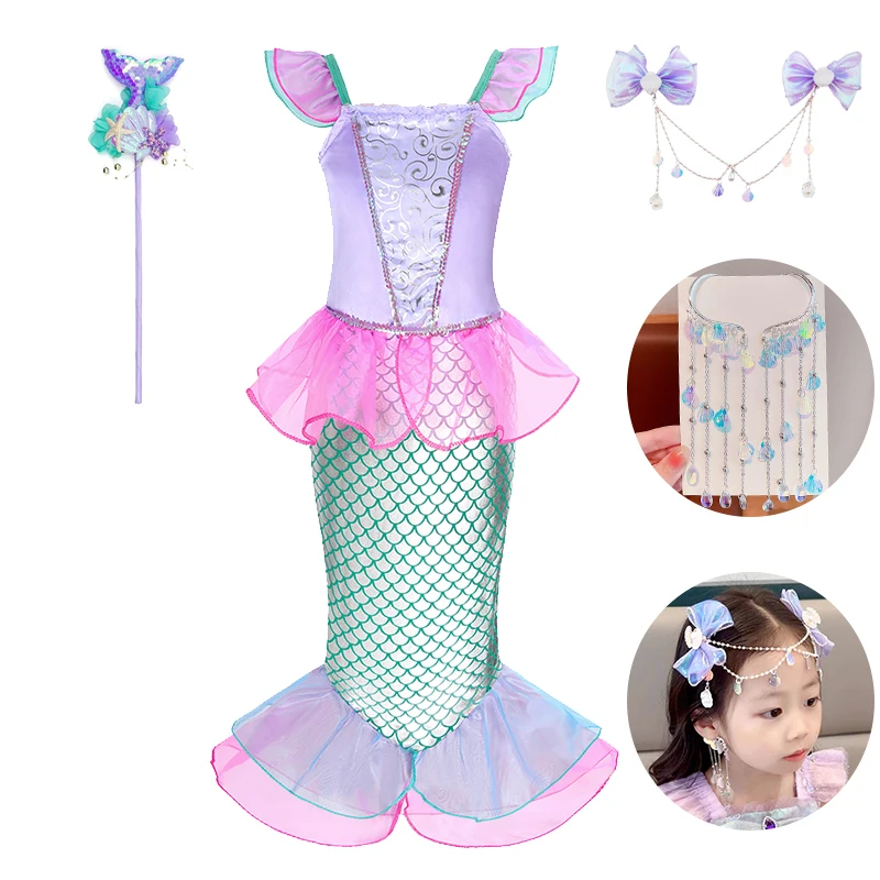Summer Girls Mermaid Princess Party Dress Children Cosplay Costume Kids Birthday Clothing Ariel Theme Dress Up Clothes
Summer Girls Mermaid Princess Party Dress Children Cosplay Costume Kids Birthday Clothing Ariel Theme Dress Up Clothes
