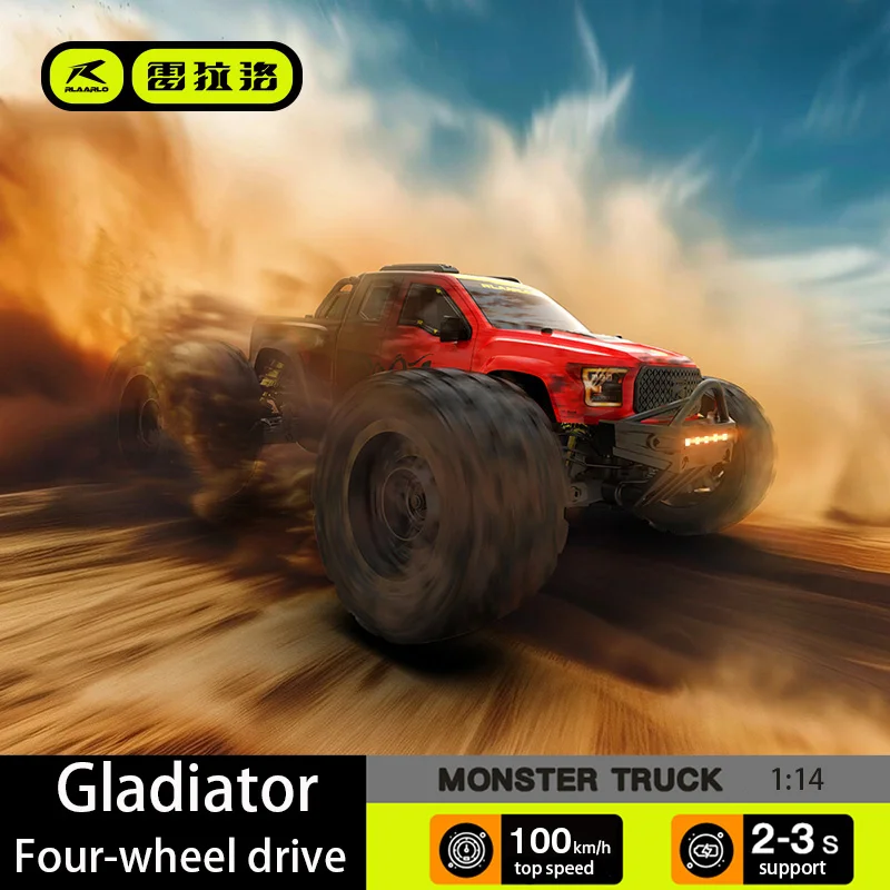 Riaarlo Gladiator 1:14 Rc 2.4g High Speed Remote Control Toy Racing Car Four Wheel Drive Off-Road Vehicle With Large Tires 
Riaarlo Gladiator 1:14 Rc 2.4g High Speed Remote Control Toy Racing Car Four Wheel Drive Off-Road Vehicle With Large Tires