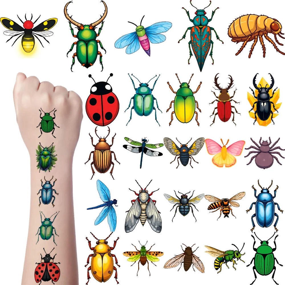 54pcs Temporary Tattoo Insect Tattoos Waterproof Long-lasting Body Stickers Colorful Tattoos Temporary Tattoo Stickers For Arms
54pcs Temporary Tattoo Insect Tattoos Waterproof Long-lasting Body Stickers Colorful Tattoos Temporary Tattoo Stickers For Arms