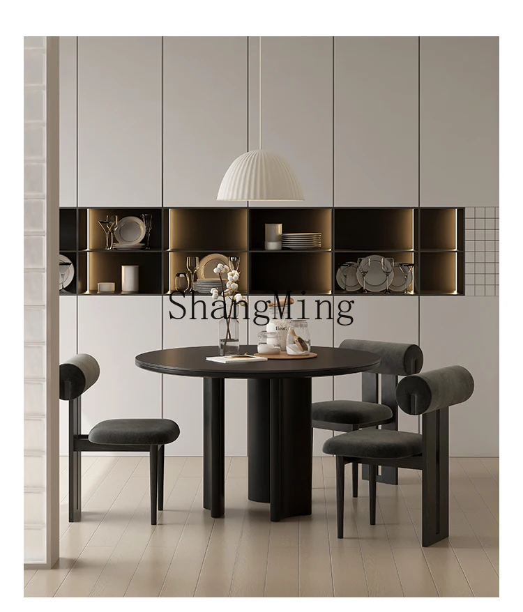 HJ modern simple household solid wood round dining table and chair combination minimalist small apartment furniture
HJ modern simple household solid wood round dining table and chair combination minimalist small apartment furniture